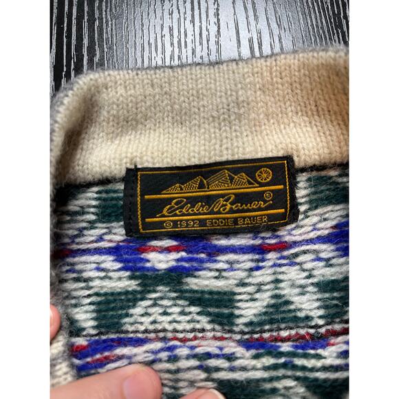 Vintage 1992 Eddie Bauer Wool Nordic Sweater - Picture 4 of 7